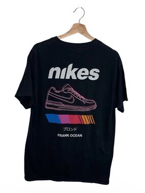 Frank Ocean Nikes Inspired Graphic Tee Gildan L Blonde Streetwear Faded Black